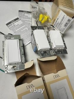 Lot de 3 interrupteurs variateurs magnétiques basse tension Lutron Diva DVLV-600P-WH