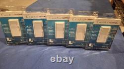 Lot de 5 interrupteurs variateurs intelligents Lutron Caseta Diva DVRF-6L-WH-R blancs (neufs)