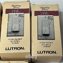 Lot de 6 interrupteurs à variateur à curseur à 3 voies Lutron Diva à simple pôle 600W blanc