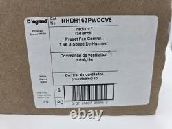 Lot de 6 interrupteurs de commande de ventilateur à préréglage LEGRAND RADIANT RHDH163PWCCV6, va-et-vient, blanc