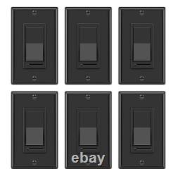 Lot de 6 interrupteurs muraux variateurs noirs, monopolaire/va-et-vient, compatibles LED