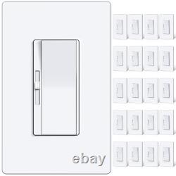Lot de 6 interrupteurs variateurs ultra-fins, bascule silencieuse, unipolaire ou va-et-vient, dimmable