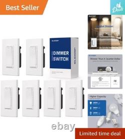 Lot de 6 variateurs d’intensité numériques pour interrupteur d’éclairage, 300 W LED et 600 W incandescent, blanc mat