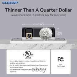Lot de 6 variateurs d’intensité numériques pour interrupteur d’éclairage, 300 W LED et 600 W incandescent, blanc mat