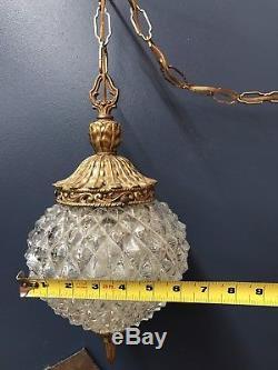 Lumière Accrochante De Lampe De Butin De Verre D'ananas Vintage Avec Le Commutateur De Gradateur