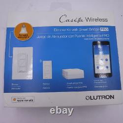 Lutron Caseta Sans Fil 120v Dimmer Kit Avec Smart Bridge Pro Blanc