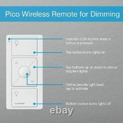 Lutron Caseta Smart Lighting In-wall Dimmer Kit, P-bdg-pkg2w Homekit