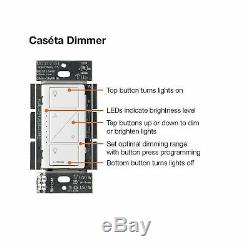 Lutron Caseta Smart Wireless Lumineux Switch (2 Count) Nouveau Kit De Démarrage
