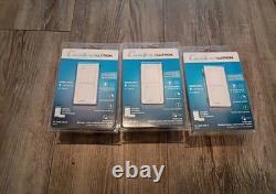 Lutron Caséta sans fil 120 V gradateur intelligent d’extérieur blanc (PD-5ANS-WH-R) #3 lots