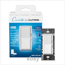 Lutron Diva Smart Interrupteur variateur ELV+ pour éclairage Caseta, 250 watts LED, Neutre Lutron Diva Smart Interrupteur variateur ELV+ pour éclairage Caseta, 250 watts LED, Neutre