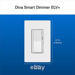 Lutron Diva Smart Interrupteur variateur ELV+ pour éclairage Caseta, 250 watts LED, Neutre