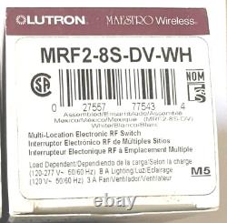 Lutron MRF2-8S-DV-WH Interrupteur sans fil multi-emplacement Maestro blanc expédié le même jour