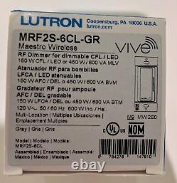 Lutron Mrf2s-6cl-gr Maestro Wireless Rf Dimmer Pour Cfl / Led Gray