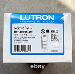 Lutron RadioRA2 RRD-H6BRL-WH Gradateur à clavier hybride 120 V blanc avec gravure