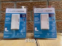 NOUVEAU LOT DE DEUX (2) Interrupteurs à variation intelligents Caseta de Lutron LED+ Diva Blanc (DVRF-6L-WH-RC)