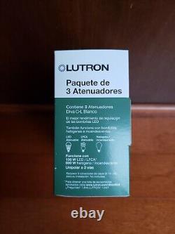 Nouveau 6 (2x 3 Pack) Variateurs Lutron Diva Blanc DVCL-153P-WH-3 Interrupteur de lumière LED CFL