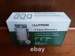 Nouveau 6 (2x 3 Pack) Variateurs Lutron Diva Blanc DVCL-153P-WH-3 Interrupteur de lumière LED CFL