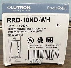 Nouveau contrôle d'éclairage Lutron RRD-10ND-WH, incandescent / basse tension magnétique.