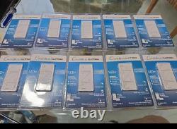PLATEAU MURAL INCLUS Lot de 10X Interrupteur Variateur de Lumière Lutron PD-6WCL-WH-R