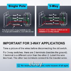 Pack de 10 interrupteurs à variateur super fins pour lumières LED/CFL dimmables de 300W et 6