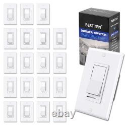 Pack de 20 Interrupteurs de Variation de Lumière, Compatible avec Lampe LED Dimmable, CFL, Incandescent