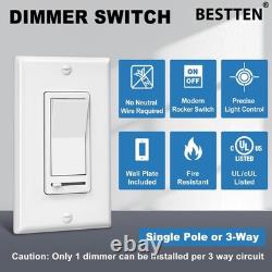 Pack de 20 Interrupteurs de Variation de Lumière, Compatible avec Lampe LED Dimmable, CFL, Incandescent