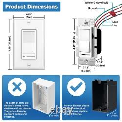 Pack de 20 Interrupteurs de Variation de Lumière, Compatible avec Lampe LED Dimmable, CFL, Incandescent