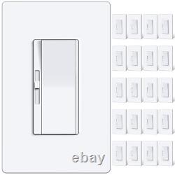Pack de 3 interrupteurs variateurs à glissière super fins, bascule silencieuse, max 300 W LED, CFL, 60
<br/>

