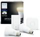 Philips Hue A60 White Ambiance Home Kit Auto Kit 9.5w 2xe27 Ampoule, Dimmer Switch