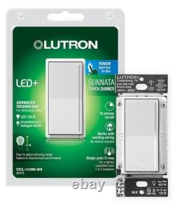 Qté 10. Interrupteur variateur LED Lutron STCL-153PH-WH blanc neuf et scellé