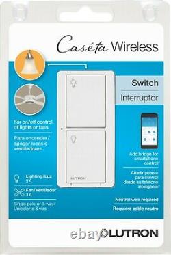 Qty 20 Lutron Caseta Wireless 5-amp Single-pole/3-way White Smart Light Switch