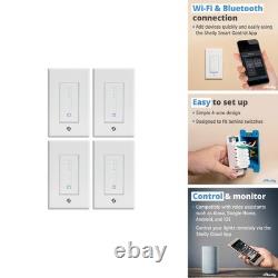 Shelly Plus Wall Dimmer UL, interrupteur intelligent, Wi-Fi et Bluetooth, lot de 4