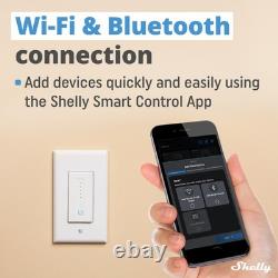 Shelly Plus Wall Dimmer UL, interrupteur intelligent, Wi-Fi et Bluetooth, lot de 4