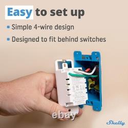 Shelly Plus Wall Dimmer UL, interrupteur intelligent, Wi-Fi et Bluetooth, lot de 4