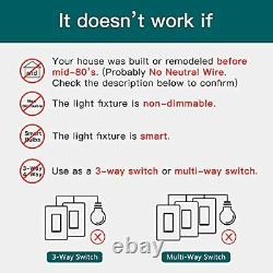 Smart Light Switch Treatlife Dimmer Light Switch, 4 Pack, Fonctionne Avec Alexa Et