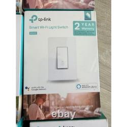 TP-Link Kasa Smart Wi-Fi Interrupteur mural intelligent avec variateur, lot de 6 boîtes, va-et-vient, simple, blanc, neuf