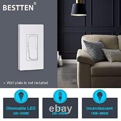 Translate this title in French: Pack Quiet Dimmer Light Switch, Slide Dimmer Switch with Wide Dimming & 10

Pack d'interrupteur à variation de lumière silencieux, interrupteur à variation coulissant avec variation étendue et 10
