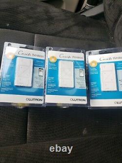 Trois (3) Lutron Caseta Pd-6wcl-wh-r Allumage Dimmer Switch White New In Box