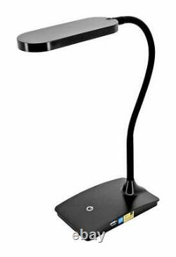 Tw Éclairage -40bk Ivy Led Lampe De Bureau Avec Un Port Usb, 3 Voies Tactile Switch, Noir