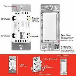 Ultrapro White Z-wave Plus Smart Light Dimmer Switch, Pagaies Dans Le Mur, 4 Pack
