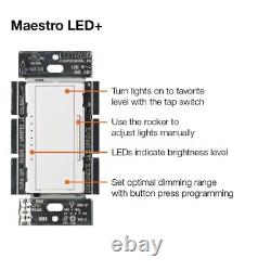 Variateur Lutron LED+ avec technologie avancée Maestro pour multiples emplacements, lot de 6