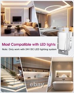 Variateur d’éclairage Emitever, interrupteur 24 V, driver LED dimmable 60 W 2 en 1, lot de 2, simple allumage