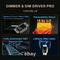 Variateur d’intensité et interrupteur d’éclairage & pilote LED dimmable 24V 96W 2 en 1, homologué UL, simple pôle