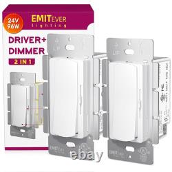 Variateur d’intensité et interrupteur de lumière & pilote LED dimmable 24V 60W 2 en 1, homologué UL, simple allumage