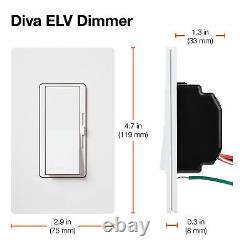 Variateur électronique basse tension monopôle Lutron DVELV-300P-WH Diva 300 watts