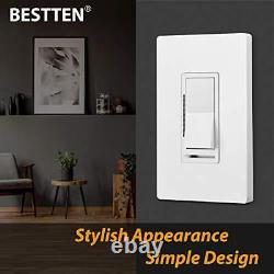 vertical, Single-Pole or 3-Way, Neutral Wire Required, Decor Wall Plate Included